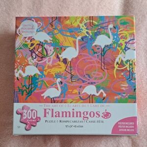 Flamingos 300-Piece Jigsaw Puzzle - Colorful Flamingo Art